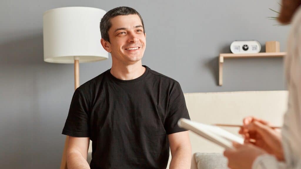 A man shares his struggle with dependency during individual therapy.