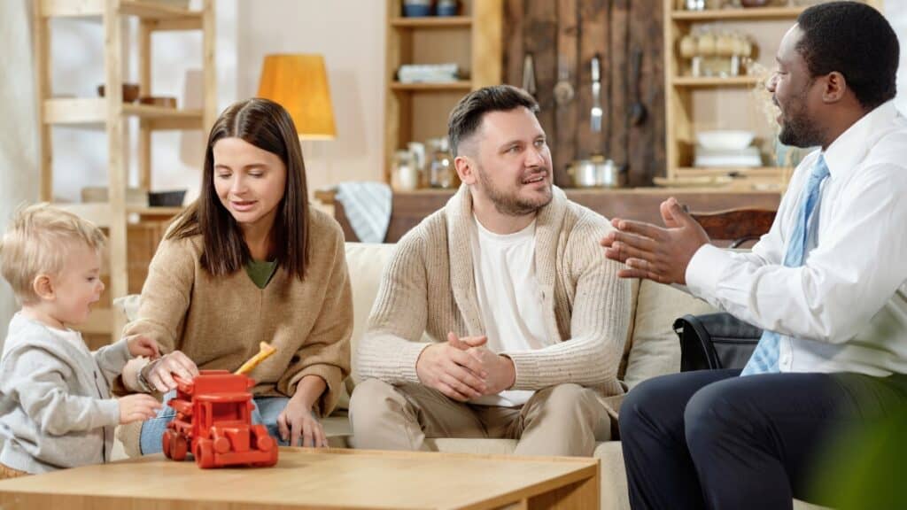 A couple and their son share their experience during family therapy in michigan